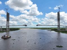 Obra da ponte da Rota Bioceânica sobre o rio Paraguai entra na reta final