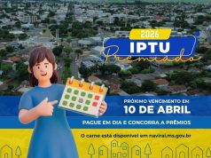 IPTU com desconto de 10% vence nesta sexta, em Naviraí