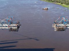 Faltam 46 metros para finalizar ponte da Rota Bioceânica sobre o rio Paraguai