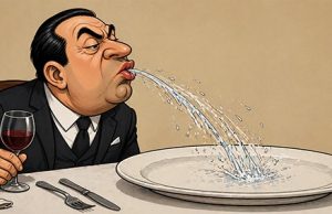 Que coisa feia: vereador cospe no prato que comeu